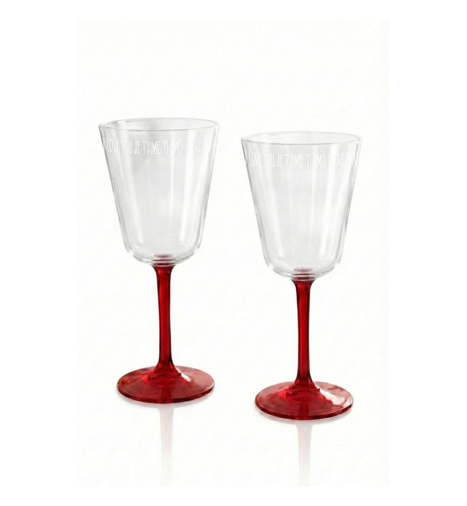 Set of 2 wine glasses - Red
