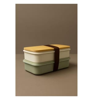 Set of 2 Lunch Boxes - Green and Yellow