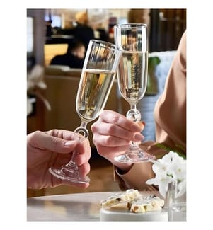 Set of 6 champagne flutes - Clear