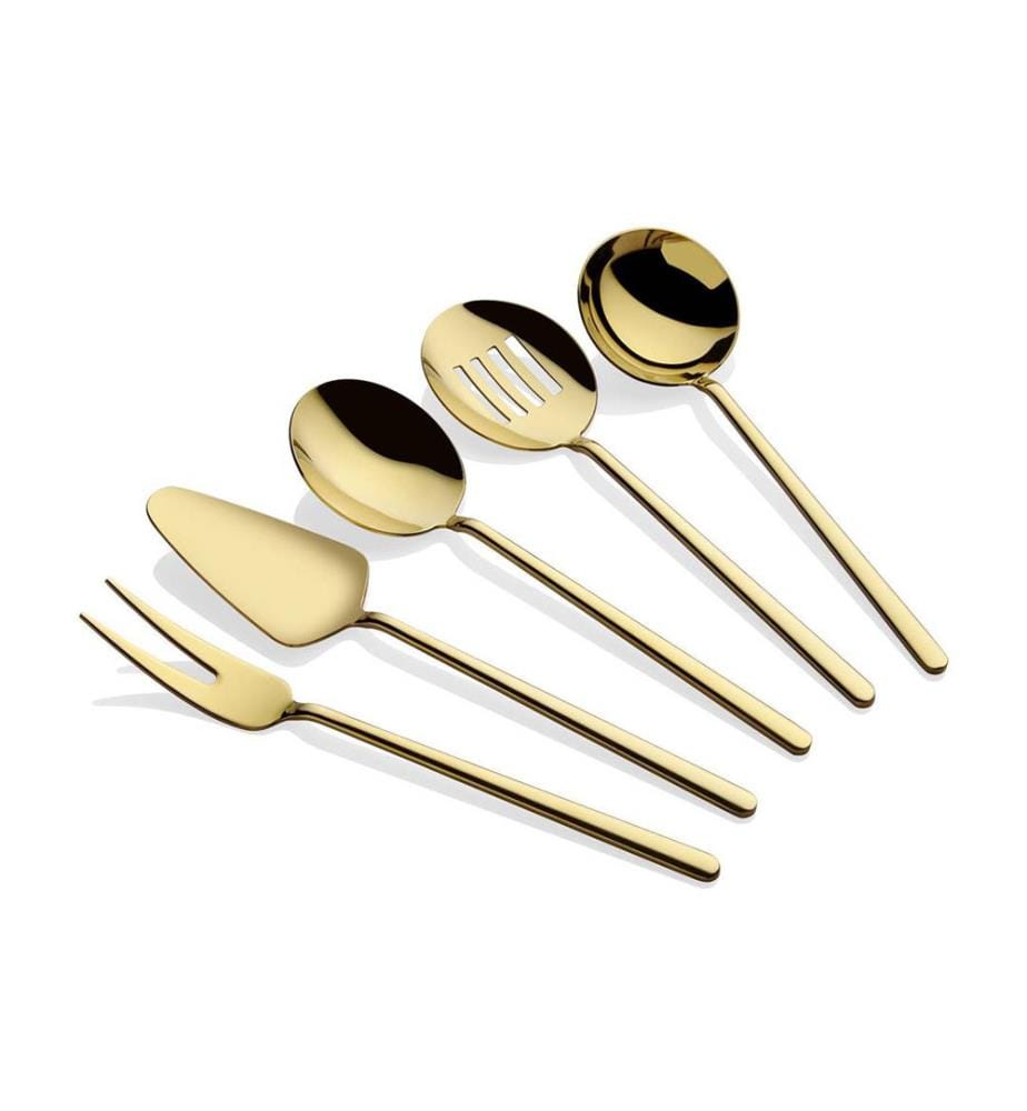 Set of 5 serving pieces - Gold-plated