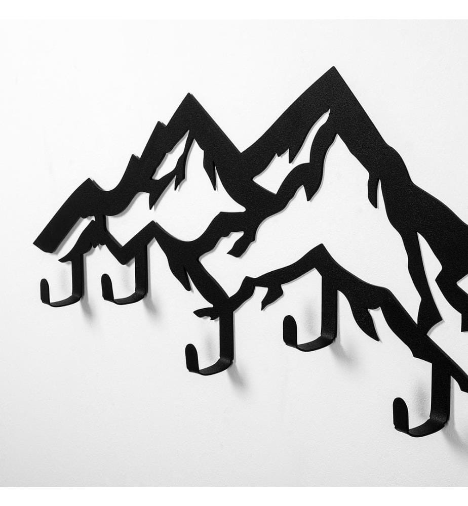 Crochet mural en métal - Noir
