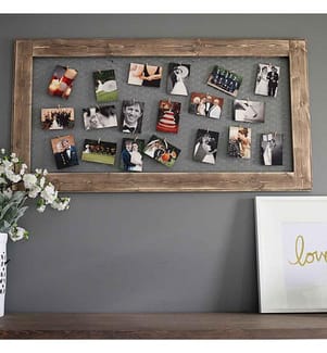 Porte-photos mural en bois - Marron