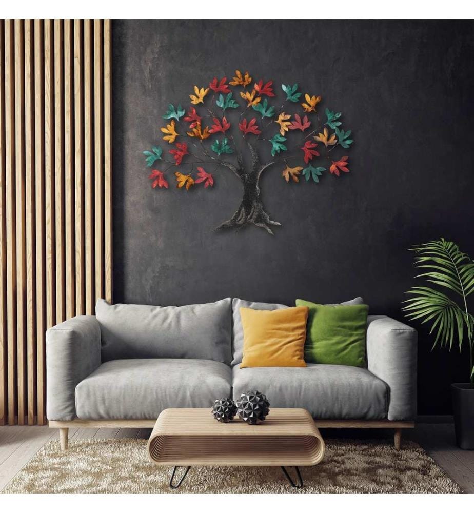 Décoration murale en bois - Noir/Noyer