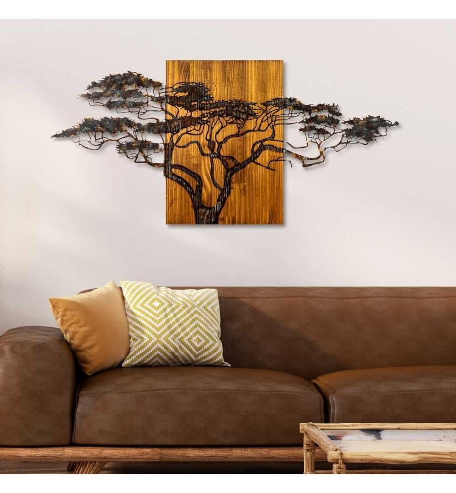 Wanddekoration aus Holz – mehrfarbig