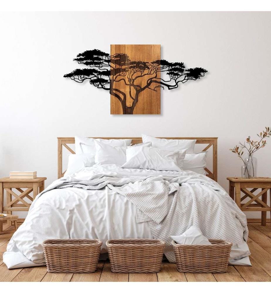 Décoration murale en bois - Noyer/Noir