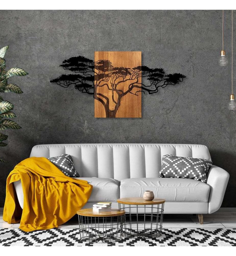 Décoration murale en bois - Noyer/Noir