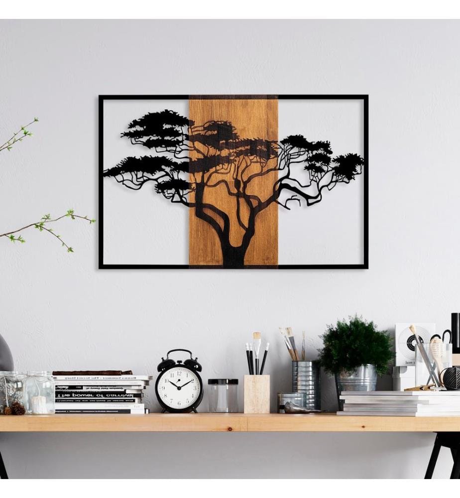 Décoration murale en bois - Noyer/Noir