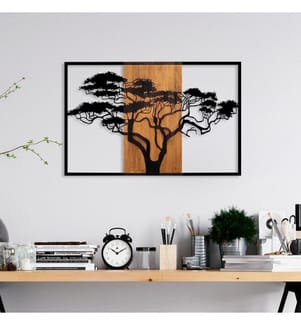 Décoration murale en bois - Noyer/Noir