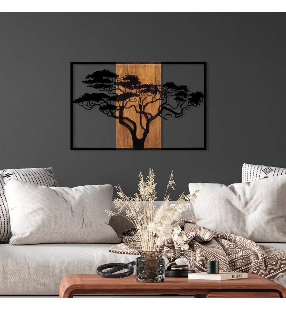 Décoration murale en bois - Noyer/Noir