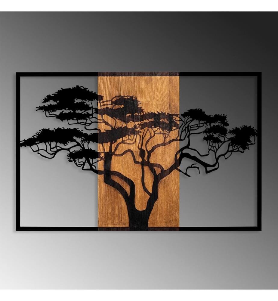Décoration murale en bois - Noyer/Noir
