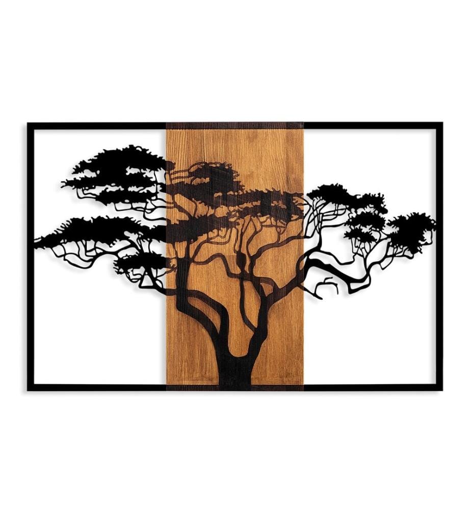 Décoration murale en bois - Noyer/Noir