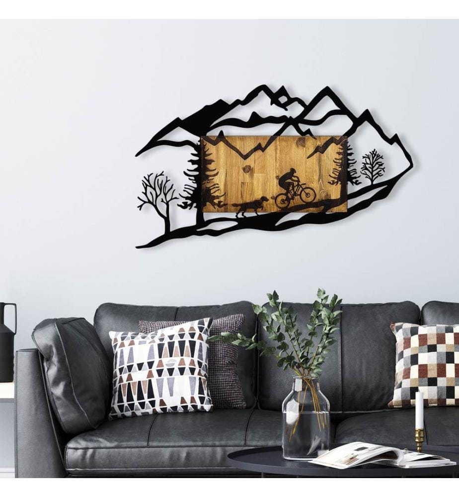 Décoration murale en bois - Noyer/Noir