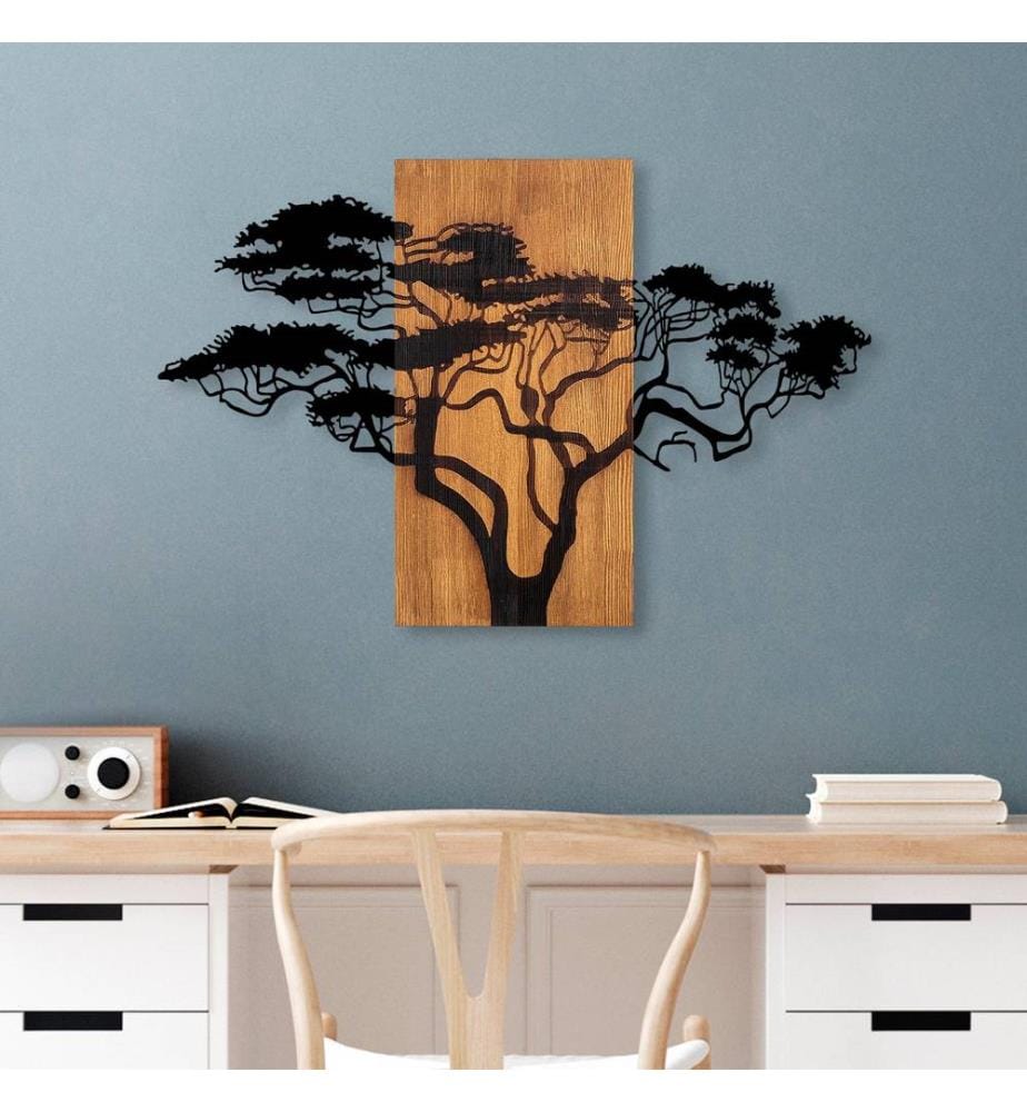 Décoration murale en bois - Noyer/Noir
