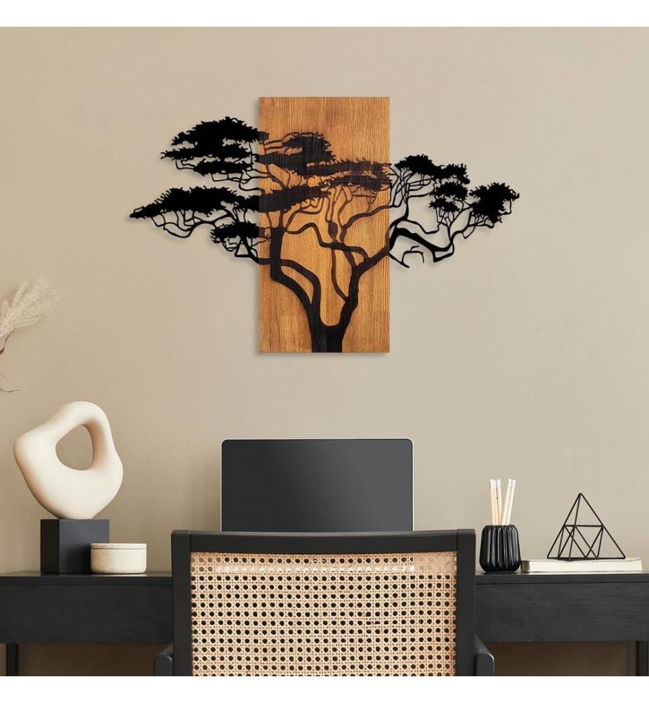 Décoration murale en bois - Noyer/Noir