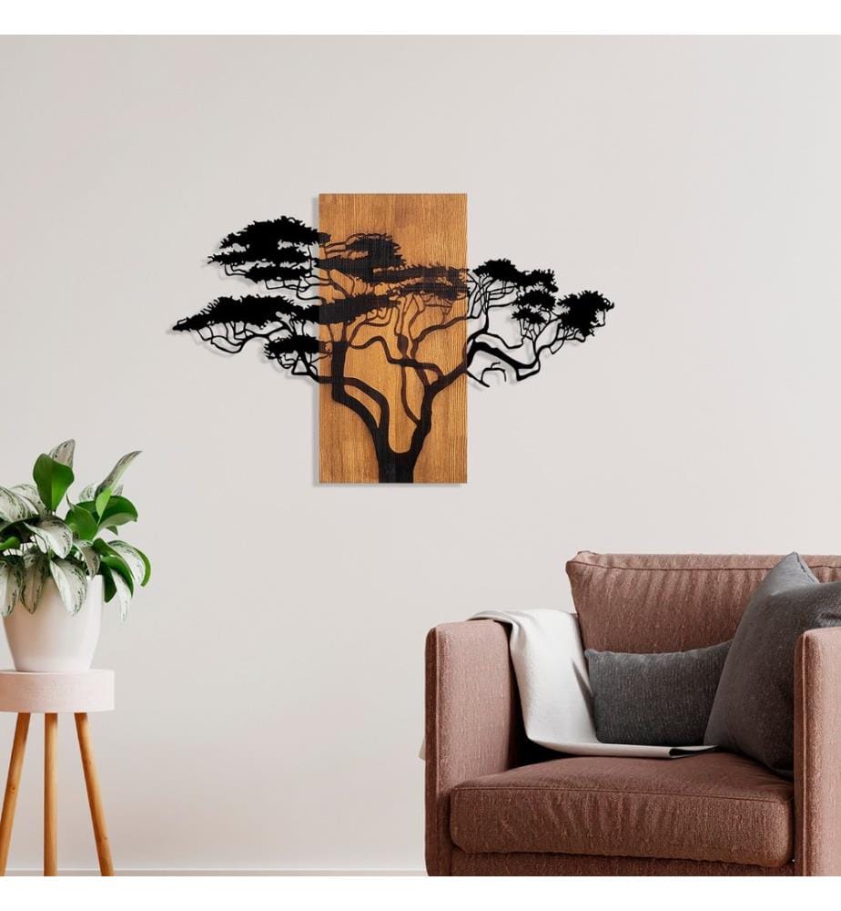 Décoration murale en bois - Noyer/Noir