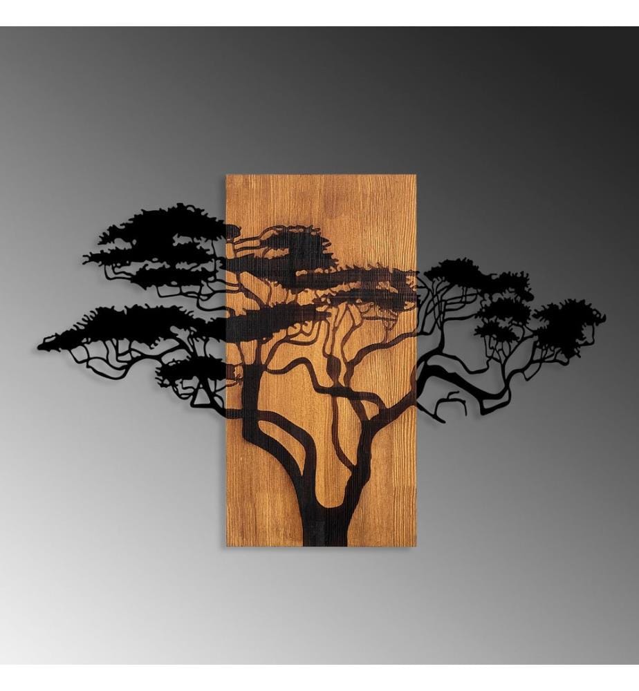 Décoration murale en bois - Noyer/Noir