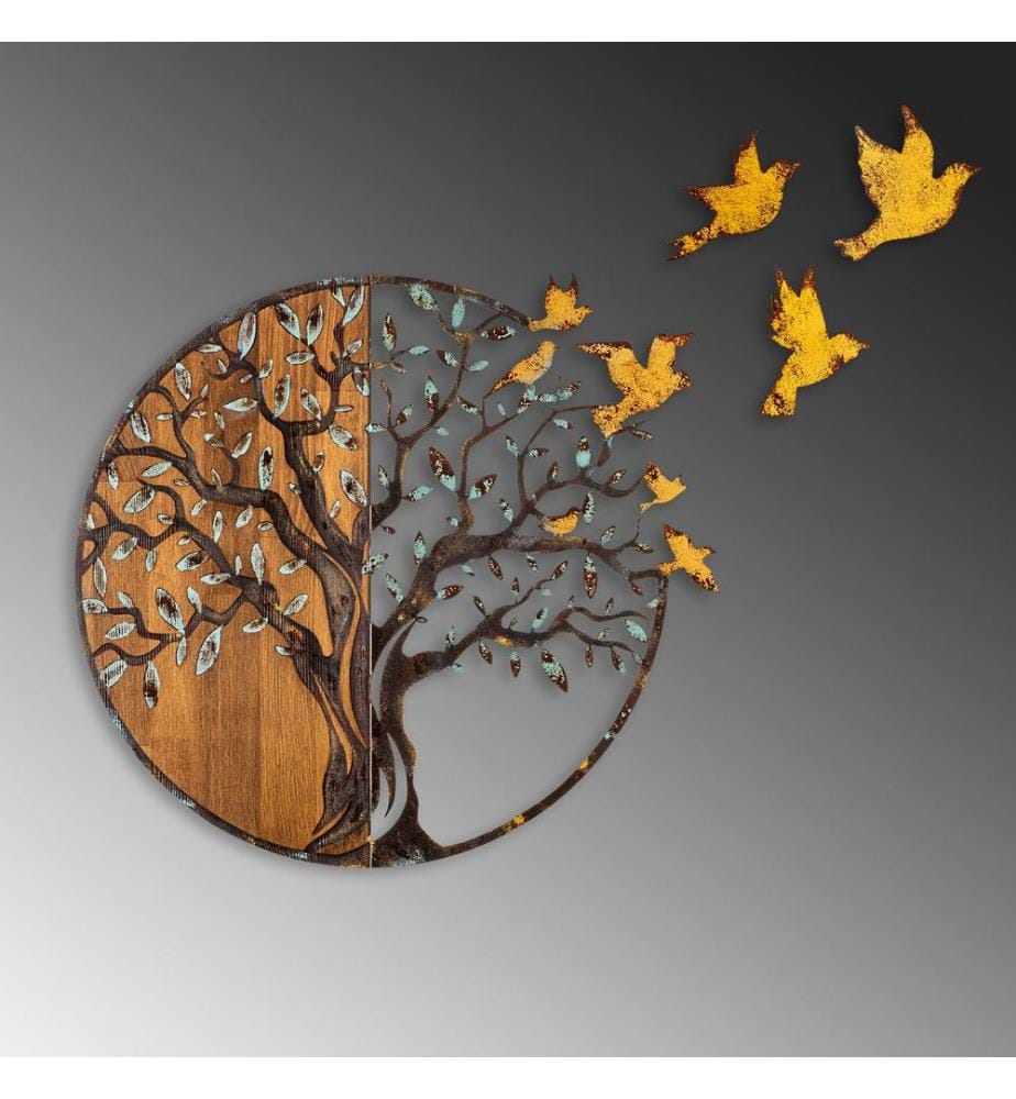 Wanddekoration aus Holz – mehrfarbig