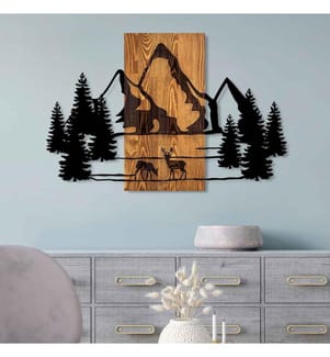 Décoration murale en bois - Noyer/Noir