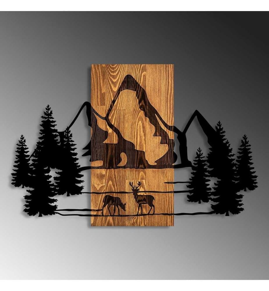 Décoration murale en bois - Noyer/Noir