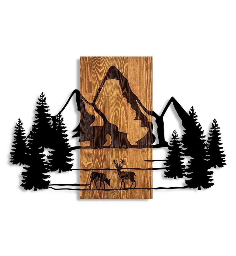 Décoration murale en bois - Noyer/Noir
