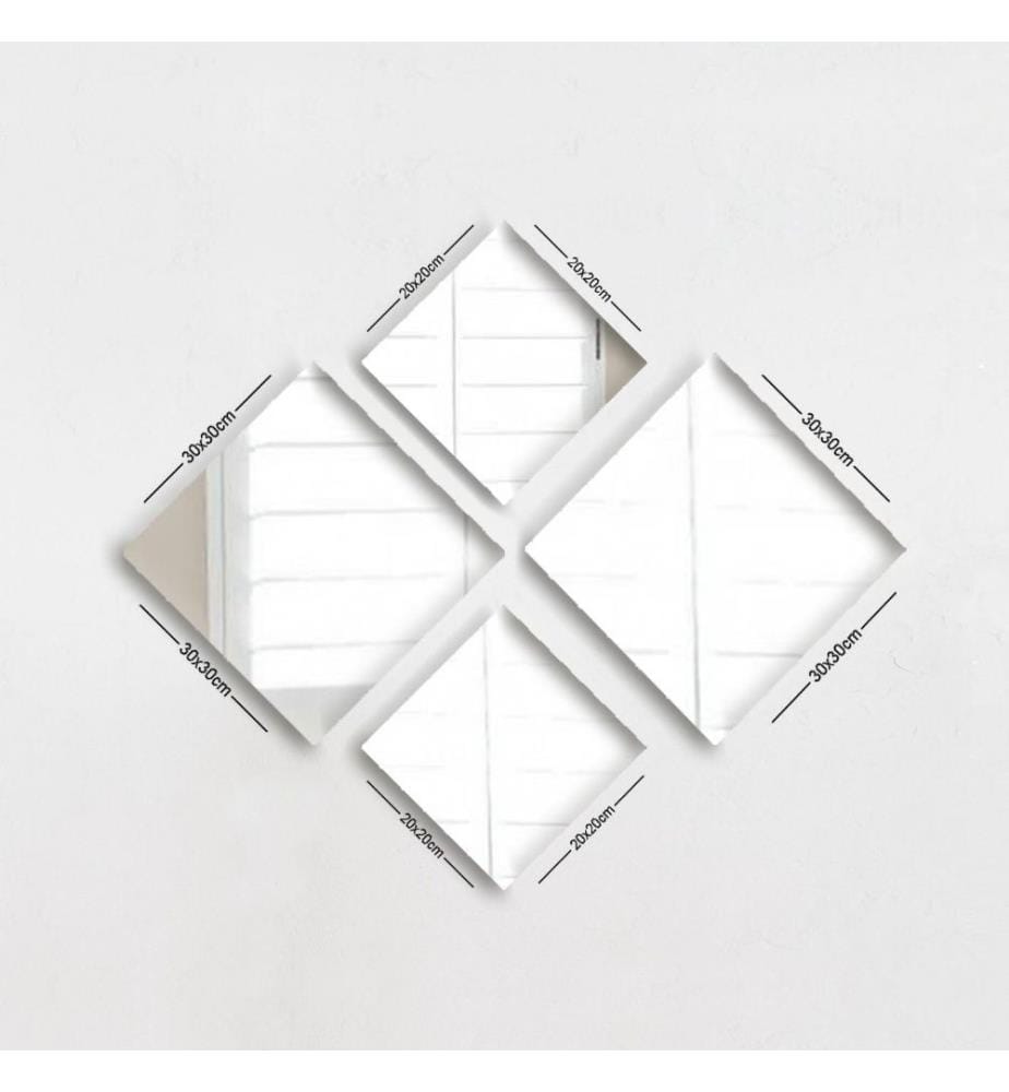 Lot de 4 miroirs décoratifs - Argent