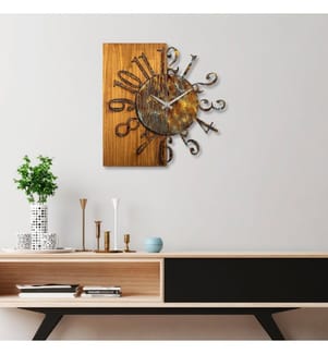 Horloge murale en bois - Multicolore