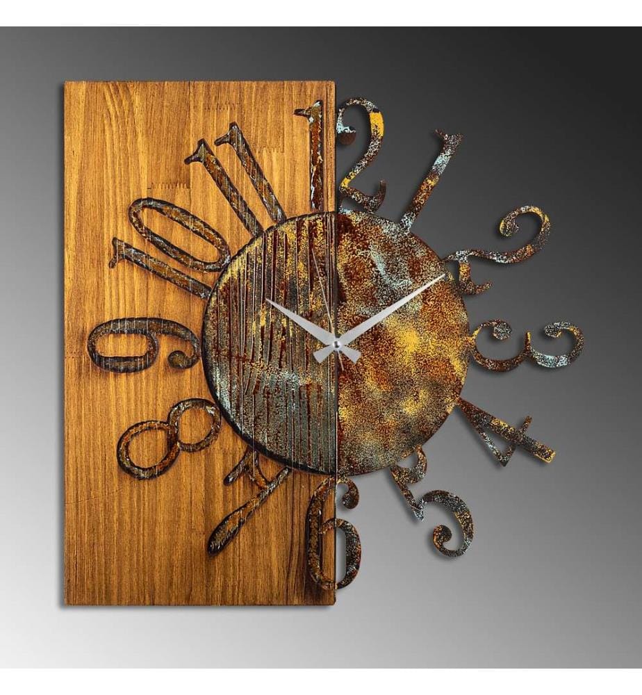Wanduhr aus Holz – mehrfarbig