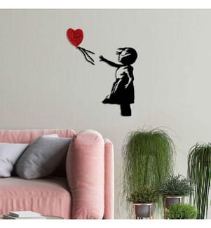Décoration murale en métal - Rouge/Noir