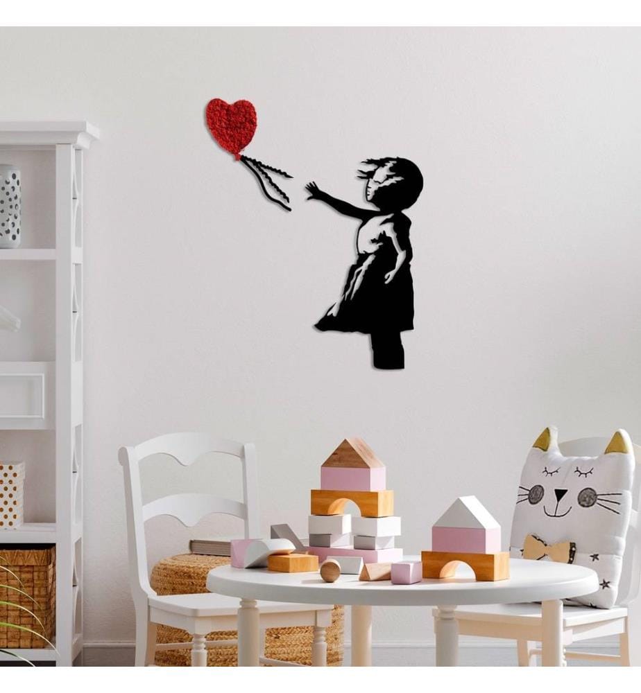 Décoration murale en métal - Rouge/Noir