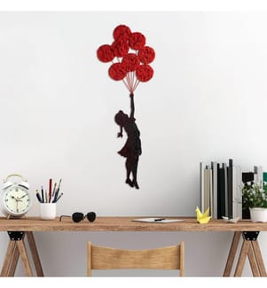 Décoration murale en métal - Rouge/Noir