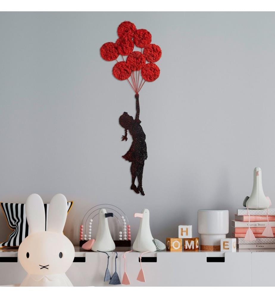 Décoration murale en métal - Rouge/Noir