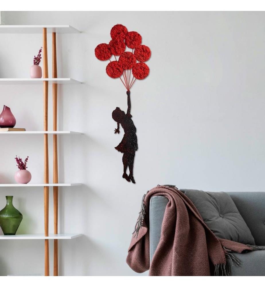 Décoration murale en métal - Rouge/Noir