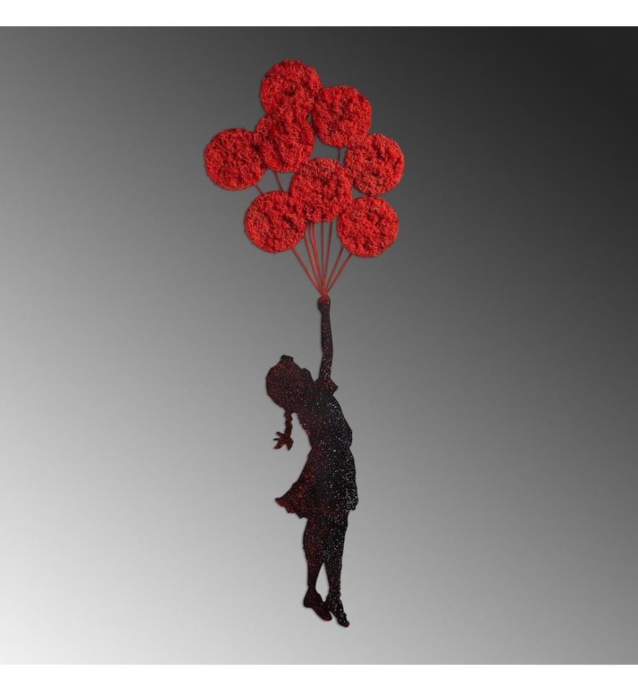 Décoration murale en métal - Rouge/Noir