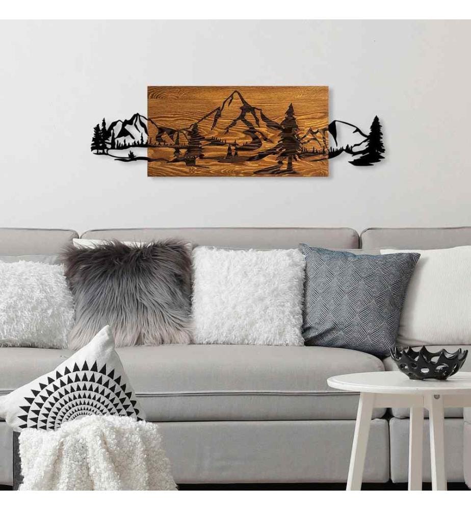 Décoration murale en bois - Noyer/Noir