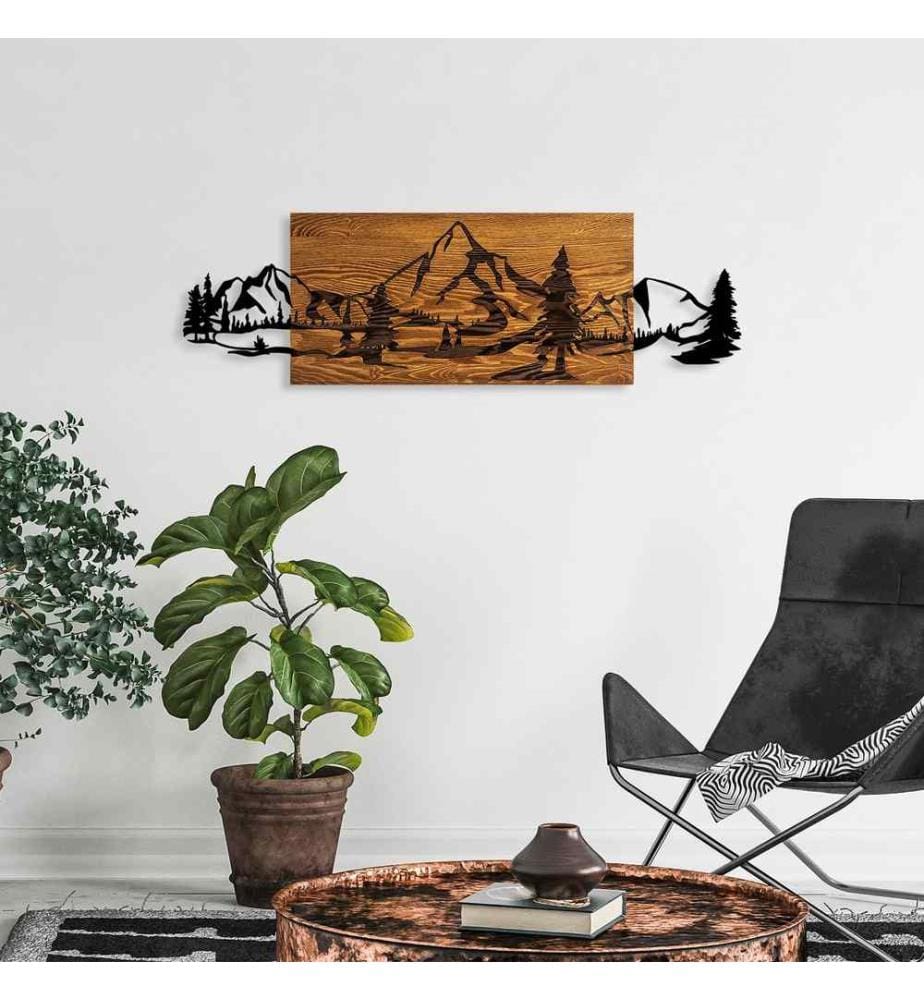 Décoration murale en bois - Noyer/Noir