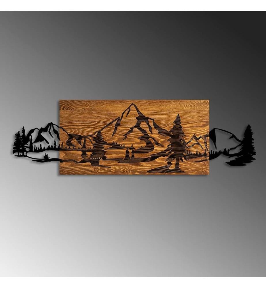 Décoration murale en bois - Noyer/Noir