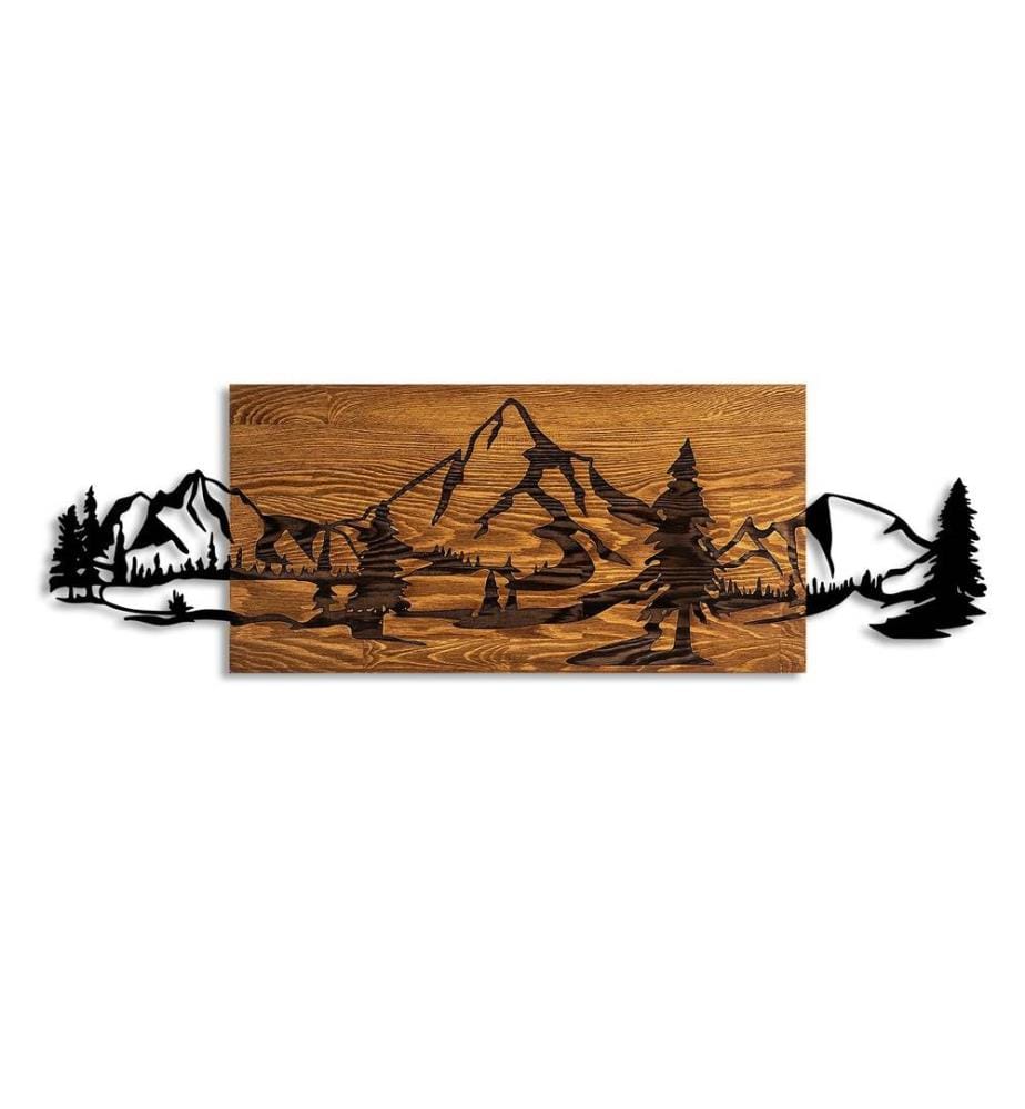 Décoration murale en bois - Noyer/Noir