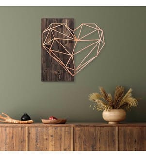Décoration murale en bois - Noyer/Cuivre