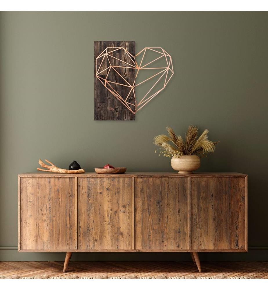 Décoration murale en bois - Noyer/Cuivre
