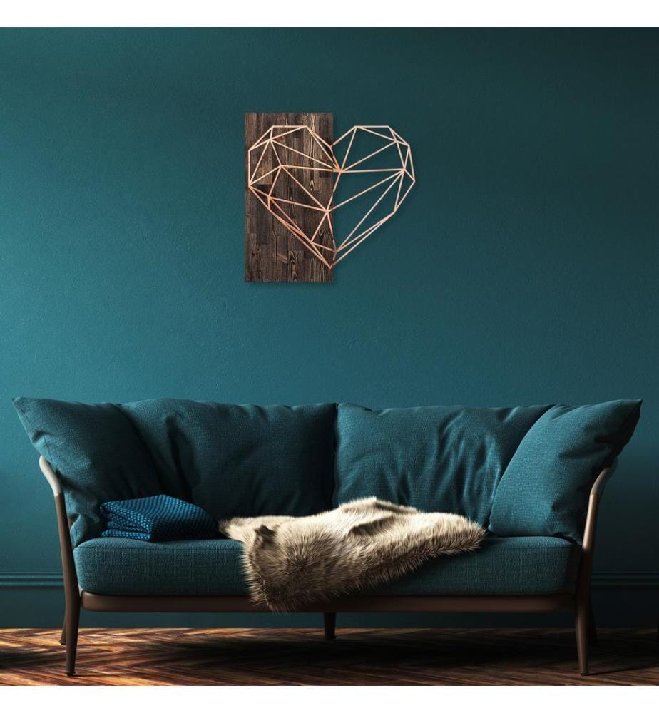 Décoration murale en bois - Noyer/Cuivre