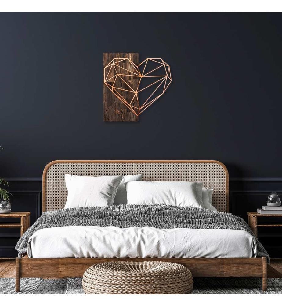 Décoration murale en bois - Noyer/Cuivre