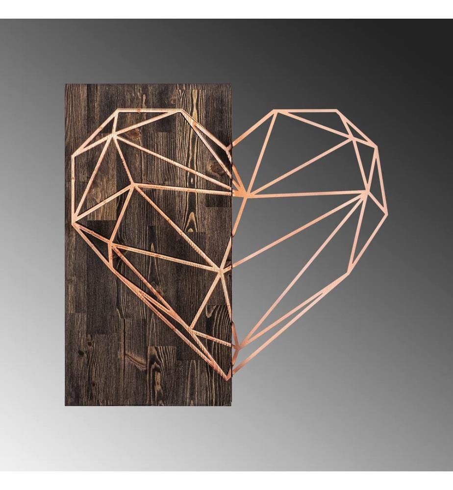 Décoration murale en bois - Noyer/Cuivre