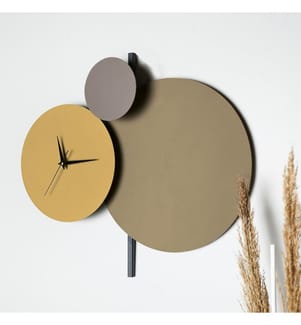 Horloge murale en métal - Beige/Crème