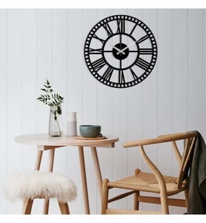 Horloge murale en métal - Noir