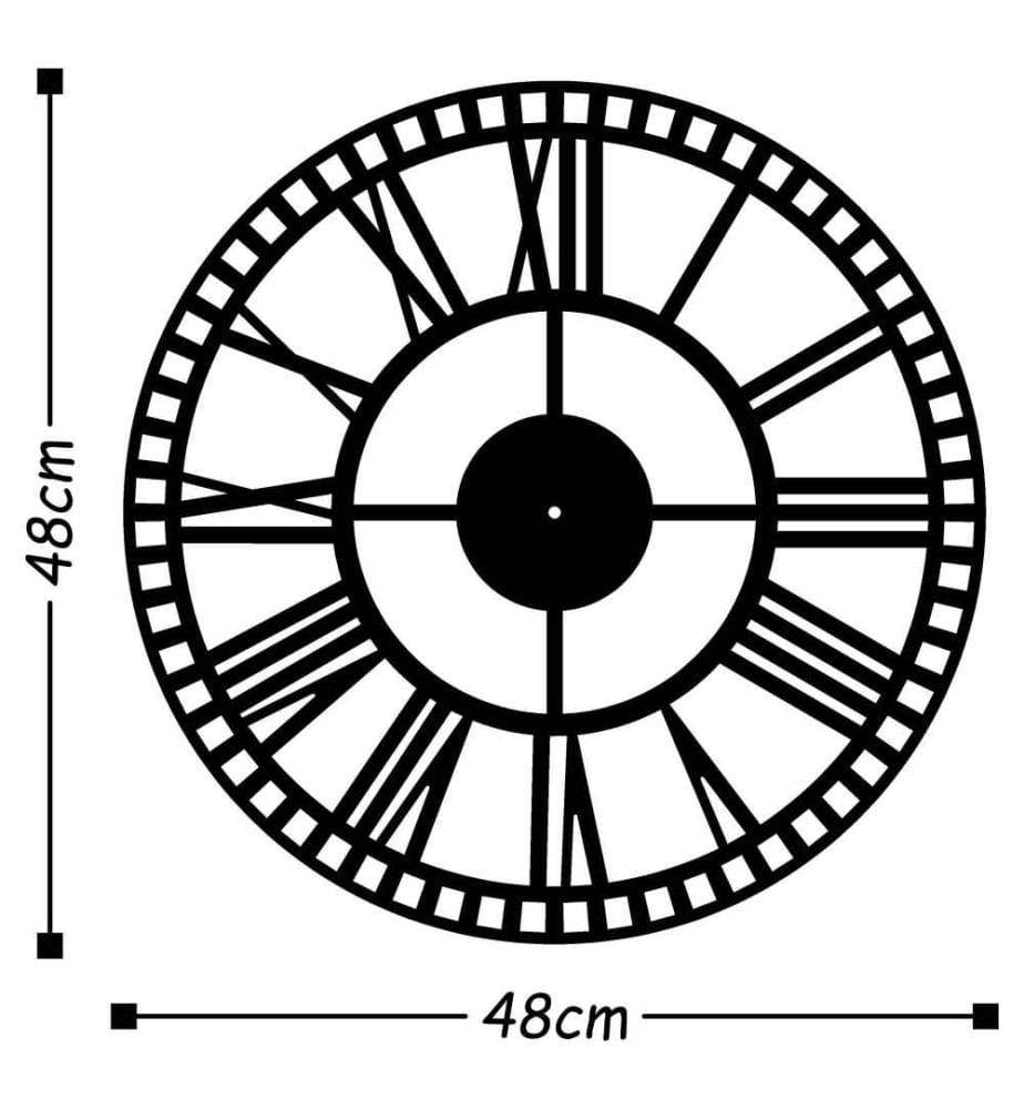 Horloge murale en métal - Noir