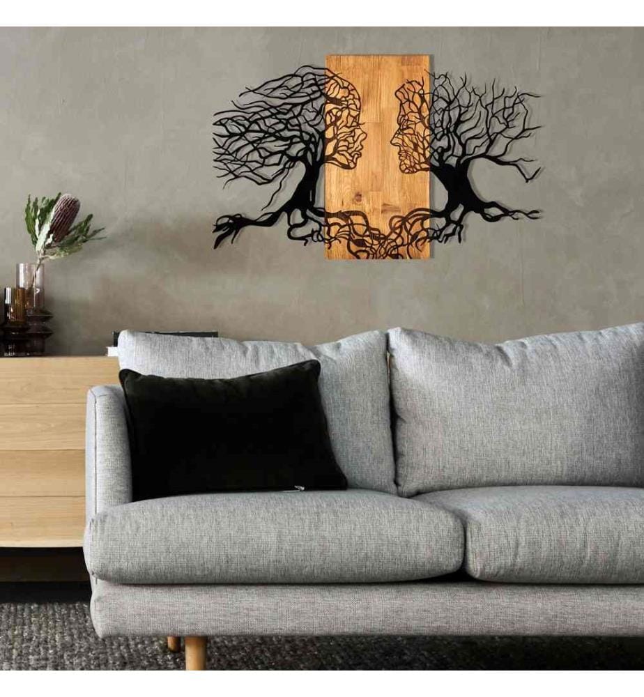 Décoration murale en bois - Noyer/Noir