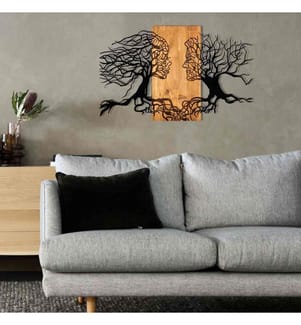 Décoration murale en bois - Noyer/Noir