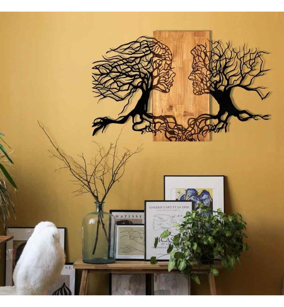 Décoration murale en bois - Noyer/Noir
