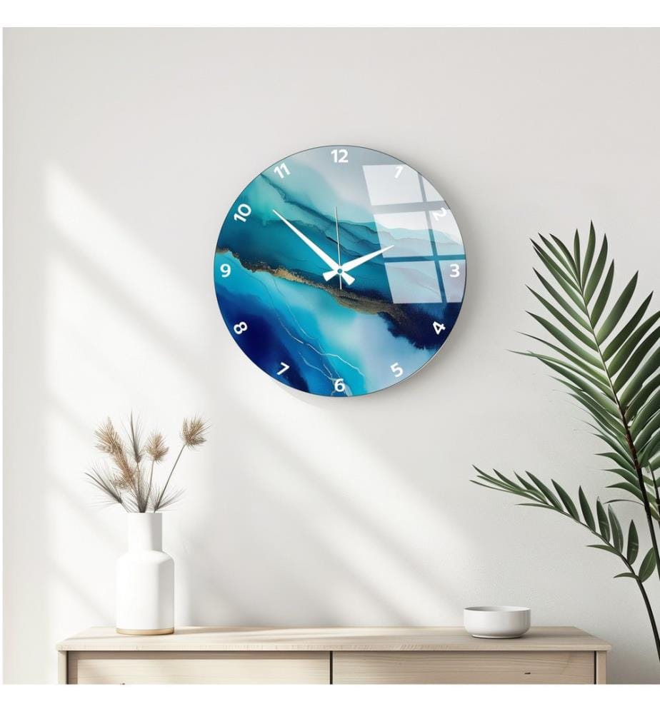 Wanduhr aus Glas – mehrfarbig