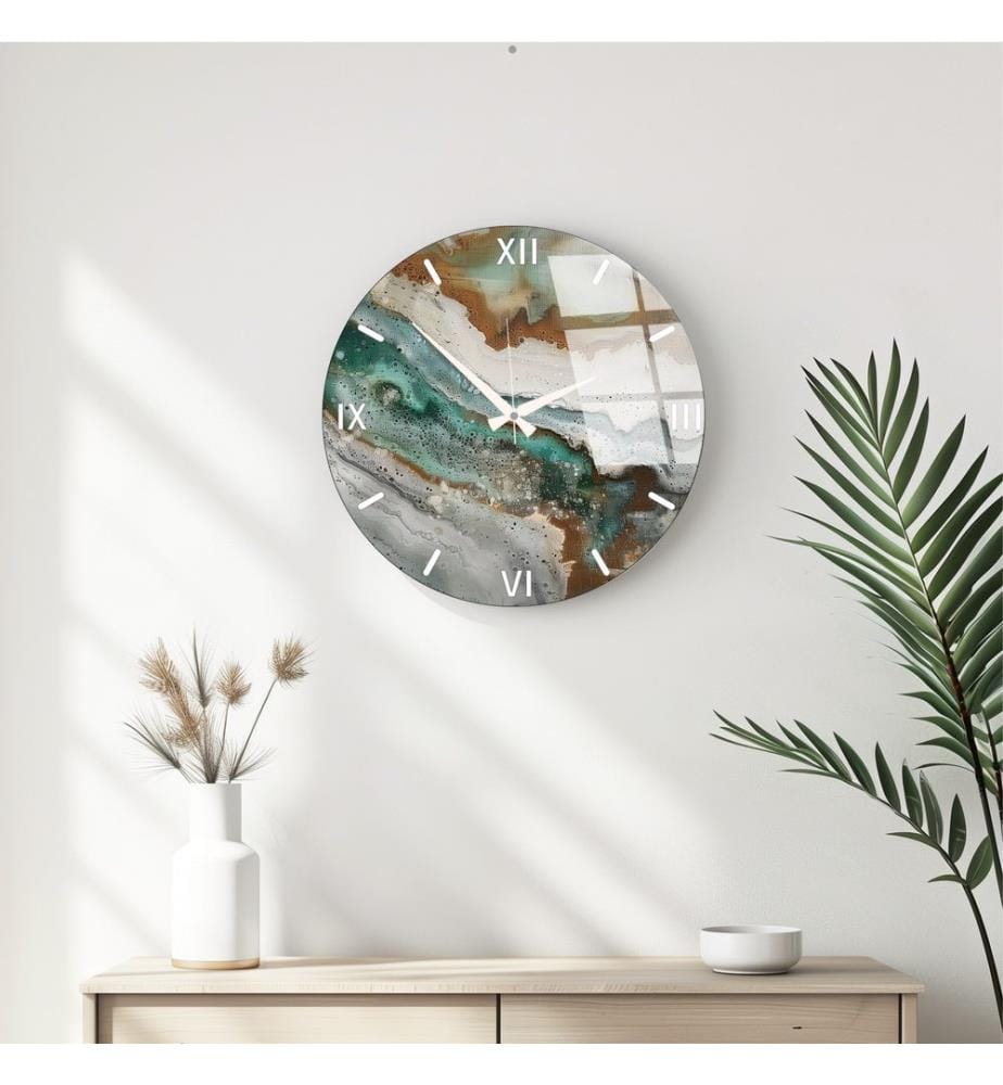 Wanduhr aus Glas – mehrfarbig